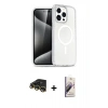 MARSİLYAN™- iPhone 14 Pro Max Kılıf Nova Asil Prime - Siyah Bilvis 3D Mat Cam Ekran Koruyucu + Raze Metal Kamera Lens - GD