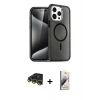 MARSİLYAN™- iPhone 14 Pro Max Kılıf Nova Asil Prime - Siyah Bilvis 3D Mat Cam Ekran Koruyucu + Raze Metal Kamera Lens - GD