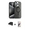 MARSİLYAN™- iPhone 14 Pro Max Kılıf Nova Asil Prime - Siyah Bilvis 3D Mat Cam Ekran Koruyucu + Raze Metal Kamera Lens - GS