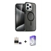 MARSİLYAN™- iPhone 14 Pro Max Kılıf Nova Asil Prime - Siyah Bilvis 5in1 3D Magic Cam Ekran Koruyucu + Gümüş Bilvis Titan Kamera Lens
