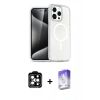 MARSİLYAN™- iPhone 14 Pro Max Kılıf Nova Asil Prime - Siyah Bilvis 5in1 3D Magic Cam Ekran Koruyucu + PVD Metal Kamera Lens - TU