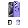 MARSİLYAN™- iPhone 14 Pro Max Kılıf Nova Asil Prime - Siyah Bilvis 5in1 3D Magic Cam Ekran Koruyucu + PVD Metal Kamera Lens - TU
