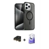 MARSİLYAN™- iPhone 14 Pro Max Kılıf Nova Asil Prime - Siyah Bilvis 5in1 5D Magic Hayalet Cam Ekran Koruyucu + Raze Metal Kamera Lens - GD