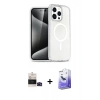 MARSİLYAN™- iPhone 14 Pro Max Kılıf Nova Asil Prime - Siyah Bilvis 5in1 5D Magic Hayalet Cam Ekran Koruyucu + Bilvis Titan Kamera Lens - SH