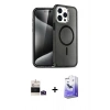 MARSİLYAN™- iPhone 14 Pro Max Kılıf Nova Asil Prime - Siyah Bilvis 5in1 5D Magic Hayalet Cam Ekran Koruyucu + Bilvis Titan Kamera Lens - DNMR