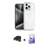 MARSİLYAN™- iPhone 14 Pro Max Kılıf Nova Asil Prime - Siyah Bilvis 5in1 5D Magic Hayalet Cam Ekran Koruyucu + Raze Metal Kamera Lens - GS