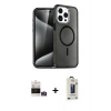 MARSİLYAN™- iPhone 14 Pro Max Kılıf Nova Asil Prime - Siyah Bilvis Hayalet Cam Ekran Koruyucu + Bilvis Titan Kamera Lens - GD