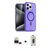 MARSİLYAN™- iPhone 14 Pro Max Kılıf Nova Asil Prime - Siyah Bilvis Hayalet Cam Ekran Koruyucu + Derin Mor Bilvis Titan Kamera Lens
