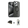 MARSİLYAN™- iPhone 14 Pro Max Kılıf Nova Asil Prime - Siyah Bilvis Hayalet Cam Ekran Koruyucu + Raze Metal Kamera Lens - GD