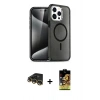MARSİLYAN™- iPhone 14 Pro Max Kılıf Nova Asil Prime - Siyah Buffer Cam Ekran Koruyucu + Raze Metal Kamera Lens - GD