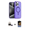 MARSİLYAN™- iPhone 14 Pro Max Kılıf Nova Asil Prime - Siyah Buffer Hayalet Cam Ekran Koruyucu + Bilvis Titan Kamera Lens - SH