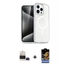 MARSİLYAN™- iPhone 14 Pro Max Kılıf Nova Asil Prime - Siyah Buffer Hayalet Cam Ekran Koruyucu + Bilvis Titan Kamera Lens - SH