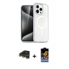 MARSİLYAN™- iPhone 14 Pro Max Kılıf Nova Asil Prime - Siyah Buffer Hayalet Cam Ekran Koruyucu + Raze Metal Kamera Lens - GD