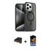 MARSİLYAN™- iPhone 14 Pro Max Kılıf Nova Asil Prime - Siyah Buffer Hayalet Cam Ekran Koruyucu + Raze Metal Kamera Lens - GD