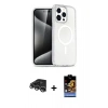 MARSİLYAN™- iPhone 14 Pro Max Kılıf Nova Asil Prime - Siyah Buffer Hayalet Cam Ekran Koruyucu + Raze Metal Kamera Lens - GS