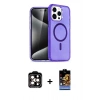 MARSİLYAN™- iPhone 14 Pro Max Kılıf Nova Asil Prime - Siyah Buffer Hayalet Cam Ekran Koruyucu + PVD Metal Kamera Lens - TU