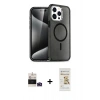 MARSİLYAN™- iPhone 14 Pro Max Kılıf Nova Asil Prime - Siyah Mat Seramik Nano Ekran Koruyucu + Bilvis Titan Kamera Lens - DNMR