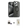 MARSİLYAN™- iPhone 14 Pro Max Kılıf Nova Asil Prime - Siyah Mat Seramik Nano Ekran Koruyucu + Bilvis Titan Kamera Lens - GS