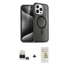 MARSİLYAN™- iPhone 14 Pro Max Kılıf Nova Asil Prime - Siyah Mat Seramik Nano Ekran Koruyucu + Bilvis Titan Kamera Lens - GD