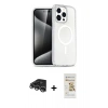 MARSİLYAN™- iPhone 14 Pro Max Kılıf Nova Asil Prime - Siyah Mat Seramik Nano Ekran Koruyucu + Gümüş Raze Metal Kamera Lens