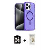 MARSİLYAN™- iPhone 14 Pro Max Kılıf Nova Asil Prime - Siyah Mat Seramik Nano Ekran Koruyucu + Turuncu PVD Metal Kamera Lens