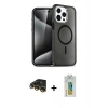 MARSİLYAN™- iPhone 14 Pro Max Kılıf Nova Asil Prime - Siyah Polymer Nano Ekran Koruyucu + Raze Metal Kamera Lens - GD