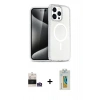 MARSİLYAN™- iPhone 14 Pro Max Kılıf Nova Asil Prime - Siyah Polymer Nano Ekran Koruyucu + Bilvis Titan Kamera Lens - GS