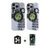 MARSİLYAN™- iPhone 14 Pro Max Kılıf Nova Doku Koleksiyonu - Şeffaf 360 Full Body Arka Koruyucu + PVD Metal Kamera Lens - TU