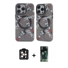 MARSİLYAN™- iPhone 14 Pro Max Kılıf Nova Doku Koleksiyonu - Şeffaf 360 Full Body Arka Koruyucu + PVD Metal Kamera Lens - TU