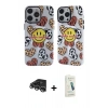MARSİLYAN™- iPhone 14 Pro Max Kılıf Nova Doku Koleksiyonu - Şeffaf Pasifik Cam Ekran Koruyucu + Gümüş Raze Metal Kamera Lens