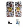 MARSİLYAN™- iPhone 14 Pro Max Kılıf Nova Doku Koleksiyonu - Şeffaf Royal Nano Ekran Koruyucu + Bilvis Titan Kamera Lens - DNMR