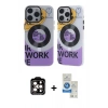 MARSİLYAN™- iPhone 14 Pro Max Kılıf Nova Doku Koleksiyonu - Şeffaf Royal Nano Ekran Koruyucu + PVD Metal Kamera Lens - TU