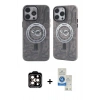 MARSİLYAN™- iPhone 14 Pro Max Kılıf Nova Doku Koleksiyonu - Şeffaf Royal Nano Ekran Koruyucu + PVD Metal Kamera Lens - TU