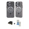 MARSİLYAN™- iPhone 14 Pro Max Kılıf Nova Doku Koleksiyonu - Şeffaf Royal Nano Ekran Koruyucu + Raze Metal Kamera Lens - GD