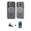 MARSİLYAN™- iPhone 14 Pro Max Kılıf Nova Doku Koleksiyonu - Siyah 18D Cam Ekran Koruyucu + Bilvis Titan Kamera Lens - SH