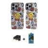 MARSİLYAN™- iPhone 14 Pro Max Kılıf Nova Doku Koleksiyonu - Siyah 18D Cam Ekran Koruyucu + Raze Metal Kamera Lens - GD