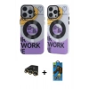 MARSİLYAN™- iPhone 14 Pro Max Kılıf Nova Doku Koleksiyonu - Siyah 18D Cam Ekran Koruyucu + Raze Metal Kamera Lens - GD