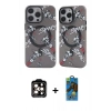 MARSİLYAN™- iPhone 14 Pro Max Kılıf Nova Doku Koleksiyonu - Siyah 18D Cam Ekran Koruyucu + PVD Metal Kamera Lens - TU
