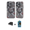 MARSİLYAN™- iPhone 14 Pro Max Kılıf Nova Doku Koleksiyonu - Siyah 18D Cam Ekran Koruyucu + Raze Metal Kamera Lens - GS