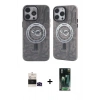 MARSİLYAN™- iPhone 14 Pro Max Kılıf Nova Doku Koleksiyonu - Siyah 360 Mat Full Body Arka Koruyucu + Bilvis Titan Kamera Lens - SH
