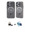 MARSİLYAN™- iPhone 14 Pro Max Kılıf Nova Doku Koleksiyonu - Siyah 3D Antistatik Cam Ekran Koruyucu + Bilvis Titan Kamera Lens - SH