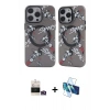 MARSİLYAN™- iPhone 14 Pro Max Kılıf Nova Doku Koleksiyonu - Siyah 3D Antistatik Cam Ekran Koruyucu + Bilvis Titan Kamera Lens - GD