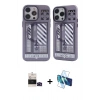 MARSİLYAN™- iPhone 14 Pro Max Kılıf Nova Doku Koleksiyonu - Siyah 3D Antistatik Cam Ekran Koruyucu + Bilvis Titan Kamera Lens - SH