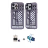 MARSİLYAN™- iPhone 14 Pro Max Kılıf Nova Doku Koleksiyonu - Siyah 3D Antistatik Cam Ekran Koruyucu + Bilvis Titan Kamera Lens - GS