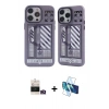 MARSİLYAN™- iPhone 14 Pro Max Kılıf Nova Doku Koleksiyonu - Siyah 3D Antistatik Cam Ekran Koruyucu + Bilvis Titan Kamera Lens - GD