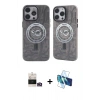 MARSİLYAN™- iPhone 14 Pro Max Kılıf Nova Doku Koleksiyonu - Siyah 3D Antistatik Cam Ekran Koruyucu + Bilvis Titan Kamera Lens - GD