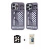 MARSİLYAN™- iPhone 14 Pro Max Kılıf Nova Doku Koleksiyonu - Siyah 6D Mat Seramik Hayalet Nano Ekran Koruyucu + PVD Metal Kamera Lens - TU