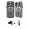 MARSİLYAN™- iPhone 14 Pro Max Kılıf Nova Doku Koleksiyonu - Siyah 6D Mat Seramik Hayalet Nano Ekran Koruyucu + Raze Metal Kamera Lens - GS