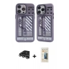 MARSİLYAN™- iPhone 14 Pro Max Kılıf Nova Doku Koleksiyonu - Siyah 6D Mat Seramik Hayalet Nano Ekran Koruyucu + Raze Metal Kamera Lens - GS