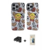 MARSİLYAN™- iPhone 14 Pro Max Kılıf Nova Doku Koleksiyonu - Siyah 6D Mat Seramik Hayalet Nano Ekran Koruyucu + Raze Metal Kamera Lens - GS